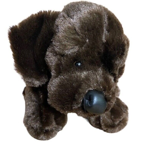 Ganz Webkinz Chocolate Brown Lab Puppy 10” Long Plush Stuffed Animal No Code - Picture 1 of 6